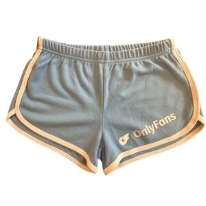 OnlyFans Dolphin Micro Mini Booty Shorts Light‎ Blue White Athletic Lounge Small